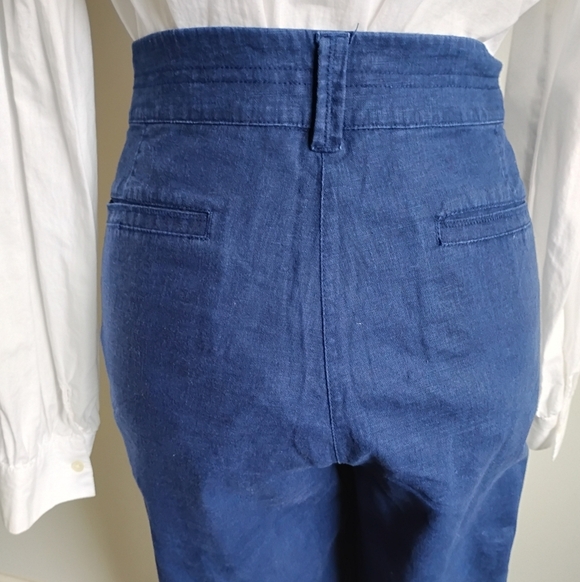 Vineyard Vines Cotton Linen Stretch Navy Blue Cropped Classic Chinos Size 14 - Picture 9 of 17